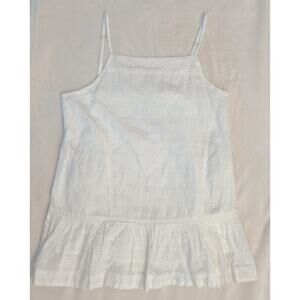 NWT Free People Caught Up Tunic Top Cotton Embroidered Eyelet Ruffle Ivory S